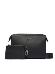 Guess Torebka HMMISL P6457 Czarny. Czarne listonoszki Guess, z aplikacjami, ze skóry, bez dodatków. Za 364.99 zł.