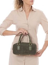 Lia Biassoni Skórzana torebka "Suede" w kolorze oliwkowym - 27 x 14 x 12 cm rozmiar: onesize. Zielone torebki klasyczne Lia Biassoni, bez wzorów, z materiału, przez ramię, bez dodatków. Za 260.99 zł.