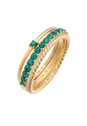 Elli Damski zestaw soliter Memoire z kryształami szklanymi z pozłacanym srebrze 925 Sterling Silver Pierścionki 1 ct. Szare pierścionki Elli, pozłacane. Za 279.64 zł.