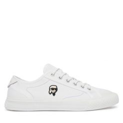 Trampki KARL LAGERFELD. Białe trampki KARL LAGERFELD, bez wzorów, bez zapięcia. Za 631.99 zł.