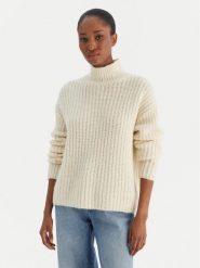 Calvin Klein Jeans Golf Brushed Wool Ls LV044D361G Biały Regular Fit. Białe swetry Calvin Klein Jeans, xl, bez wzorów, z jeansu, bez ramiączek. Za 559.99 zł.