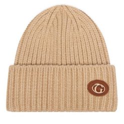 Czapka Guess. Brązowe czapki zimowe Guess, z aplikacjami. Za 154.99 zł.
