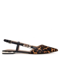 Baleriny Guess. Brązowe baleriny Guess, z aplikacjami, bez obcasa, bez zapięcia. Za 309.99 zł.