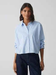 OPUS Koszula w kolorze błękitnym rozmiar: 42. Niebieskie koszule Opus, bez wzorów, bez kołnierzyka, bez ramiączek. Za 121.99 zł.