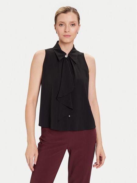 Rinascimento Bluzka CFC0125089003 Czarny Regular Fit. Czarne bluzki Rinascimento, s, bez wzorów, z syntetyku, bez kołnierzyka, bez ramiączek. Za 209.99 zł.