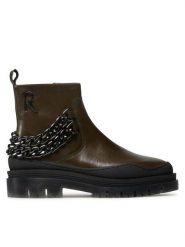 Rage Age Botki RA-10-04-000200 Zielony. Zielone botki Rage Age, bez wzorów, ze skóry, bez obcasa, na płaskiej podeszwie, bez zapięcia. Za 499.99 zł.