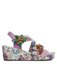 Laura Vita Sandały Facdiao 11 Fioletowy. Fioletowe sandały LAURA VITA, bez wzorów, ze skóry, bez obcasa, na koturnie, bez zapięcia. Za 439.99 zł.