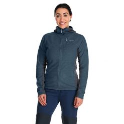Bluza polarowa damska Rab Capacitor Hoody z kapturem. Zielone bluzy z kapturem RAB, bez wzorów, z polaru, z kapturem. Za 326.83 zł.