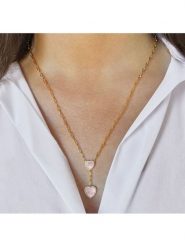 Les Petites Précieuses Pozłacany naszyjnik z cyrkoniami - dł. 45 cm rozmiar: onesize. Różowe naszyjniki Les Petites Précieuses, z materiału, z cyrkonią, pozłacane. Za 260.99 zł.