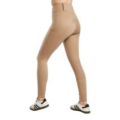 Damskie legginsy jeździeckie z pełną przyczepnością Montar MoElaine Logo. Brązowe legginsy MONTAR, bez wzorów, z elastanu, eleganckie, długie. Za 431.00 zł.