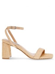 Steve Madden Sandały Luxe Sandal SM11002329-02002-816 Beżowy. Brązowe sandały Steve Madden, bez wzorów, ze skóry, bez obcasa, na słupku, bez zapięcia. Za 469.99 zł.
