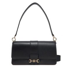 Torebka Tommy Hilfiger. Czarne torebki klasyczne Tommy Hilfiger, bez wzorów, klasyczne, bez dodatków. Za 589.99 zł.