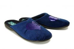 ADANEX SAL10 SARA 25673 GR/CZ granat/czarny, kapcie damskie. Niebieskie kapcie Adanex, bez wzorów. Za 48.99 zł.