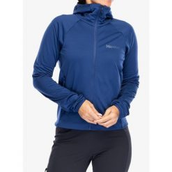 Bluza z zamkiem damska Marmot Leconte Fleece Hoody. Niebieskie bluzy Marmot, l, bez wzorów, bez ramiączek, bez kaptura. W wyprzedaży za 456.00 zł.