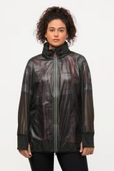 Damskie Kurtka funkcyjna HYPRAR wodoodporna kaptur lekka. Czarne kurtki Ulla Popken, plus size, bez wzorów, z materiału, z kapturem, do biegania. Za 479.99 zł.