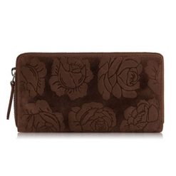 Portfel damski skórzany brązowy w kwiaty RFID Paolo Peruzzi T-115-HBR. Brązowe portfele PAOLO PERUZZI, bez wzorów, ze skóry. Za 59.99 zł.