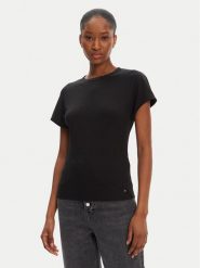 Tommy Hilfiger T-Shirt WW0WW45731 Czarny Slim Fit. Czarne t-shirty Tommy Hilfiger, m, bez wzorów, z wiskozy, bez kołnierzyka, bez ramiączek. Za 259.99 zł.