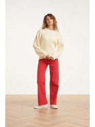 Smashed Lemon Dżinsy - Flared fit - w kolorze czerwonym rozmiar: XS. Czerwone jeansy Smashed Lemon, xs, bez wzorów, klasyczne. Za 104.99 zł.