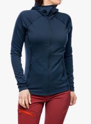 Bluza turystyczna damska Montane Protium Lite Hoodie. Niebieskie bluzy Montane, l, bez wzorów, z materiału, bez ramiączek, bez kaptura. Za 302.49 zł.