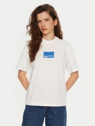 Karl Lagerfeld Jeans T-Shirt A1W17006 Biały Regular Fit. Białe t-shirty Karl Lagerfeld Jeans, l, bez wzorów, z bawełny, bez kołnierzyka, bez ramiączek. Za 159.99 zł.