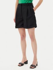Tommy Hilfiger Szorty materiałowe WW0WW44767 Czarny Regular Fit. Czarne szorty Tommy Hilfiger, bez wzorów, z materiału. Za 449.99 zł.