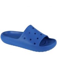 Crocs Klapki "Classic" w kolorze niebieskim rozmiar: 42/43. Niebieskie klapki Crocs, bez wzorów, klasyczne, z otwartym noskiem, bez obcasa, bez zapięcia. Za 100.45 zł.