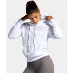Bluza z kapturem damska Off Court. Białe bluzy NORDICDOTS, xs, bez wzorów, z bawełny, klasyczne, bez ramiączek, z kapturem. Za 275.00 zł.