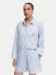 Tommy Hilfiger Koszula Seersucker UW0UW06474 Niebieski Regular Fit. Niebieskie koszule Tommy Hilfiger, m, bez wzorów, z bawełny, bez kołnierzyka, bez ramiączek. Za 329.99 zł.