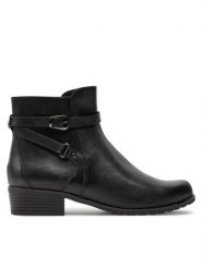 Caprice Botki 9-25308-43 Czarny. Czarne botki Caprice, bez wzorów, ze skóry, bez obcasa, na płaskiej podeszwie, bez zapięcia. Za 499.99 zł.