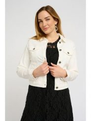 Kaffe Kurtka dżinsowa w kolorze białym rozmiar: 34. Białe kurtki Kaffe, bez wzorów, bez kaptura. Za 113.99 zł.