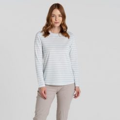 Longsleeve damski Craghoppers NosiLife Akona LS Top. Niebieskie topy Craghoppers, bez wzorów, sportowe, bez kołnierzyka, bez ramiączek. Za 255.10 zł.