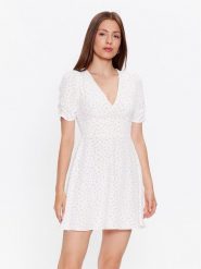 Glamorous Sukienka codzienna CK7065 Biały Slim Fit. Białe sukienki Glamorous, na co dzień, bez wzorów, z syntetyku, bez kołnierzyka, bez ramiączek, proste. Za 139.99 zł.
