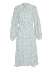 MOSS COPENHAGEN Sukienka "Jasia Rikkelie" w kolorze błękitno-zielonym rozmiar: S. Niebieskie sukienki Moss Copenhagen, s, bez wzorów, bez kołnierzyka, bez ramiączek, midi. Za 112.83 zł.