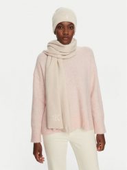 Calvin Klein Zestaw Szalik i Czapka K60K612666 Beżowy. Brązowe szaliki i kominy Calvin Klein, bez wzorów, z materiału. Za 419.99 zł.