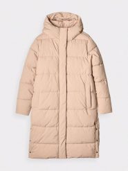 4F Płaszcz puchowy w kolorze beżowym rozmiar: L. Brązowe płaszcze 4f, l, bez wzorów, z puchu, bez kaptura. Za 284.15 zł.