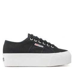 Tenisówki Superga. Czarne trampki Superga, bez wzorów, bez zapięcia. Za 199.99 zł.