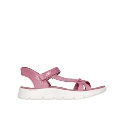 Sandały SKECHERS SLIP-INS GO WALK FLEX Rose. Fioletowe sandały Skechers, bez wzorów, z tkaniny, bez obcasa, bez zapięcia. Za 248.99 zł.