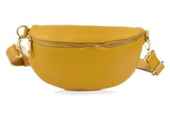 Saszetka skórzana nerka VERA PELLE musztarda B68. Nerki i saszetki bez wzorów, ze skóry, bez dodatków. Za 129.90 zł.