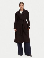 Calvin Klein Jeans Płaszcz wełniany LV044G509G Brązowy ciemny Regular Fit. Brązowe płaszcze Calvin Klein Jeans, na zimę, xs, bez wzorów, z jeansu, bez kaptura. Za 1,699.00 zł.