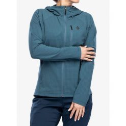 Bluza z kapturem damska Black Diamond Coefficient Storm FZ Hoody. Niebieskie bluzy Black Diamond, na zimę, l, bez wzorów, sportowe, bez ramiączek, z kapturem. Za 491.99 zł.