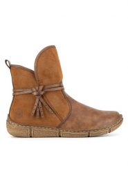 Rieker Botki Z3772-22 Brązowy. Brązowe botki Rieker, bez wzorów, bez obcasa, na płaskiej podeszwie, bez zapięcia. Za 287.00 zł.