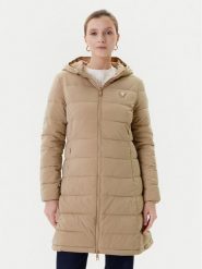 Guess Płaszcz zimowy V4YL05 WF3X0 Beżowy Regular Fit. Brązowe płaszcze Guess, na zimę, l, z aplikacjami, z syntetyku, bez kaptura. Za 489.99 zł.