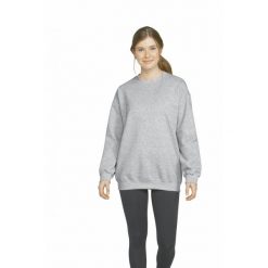 Bluza z okrągłym dekoltem Gildan Midweight Softstyle. Szare bluzy GILDAN, l, bez wzorów, z bawełny, klasyczne, bez ramiączek, bez kaptura. Za 125.00 zł.