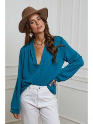 L'armoire de Suzette Bluzka w kolorze niebieskim rozmiar: 38/40. Niebieskie bluzki L'armoire de Suzette, l, bez wzorów, klasyczne, bez kołnierzyka, bez ramiączek. Za 73.99 zł.