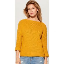 Pleciony sweter oversize - Żółty. Swetry marki Mohito. W wyprzedaży za 59.99 zł.
