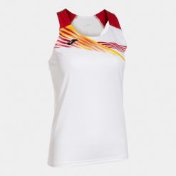 Tank top Joma Elite X. Białe topy Joma, bez wzorów, z elastanu, bez kołnierzyka, bez ramiączek. Za 190.99 zł.