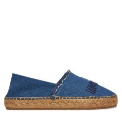 Espadryle LOVE MOSCHINO. Niebieskie espadryle Love Moschino, bez wzorów, bez obcasa. Za 629.99 zł.