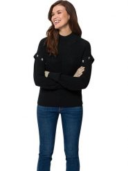 Heine Sweter w kolorze czarnym rozmiar: 44. Czarne swetry Heine, bez wzorów, z bawełny, bez ramiączek. Za 52.67 zł.