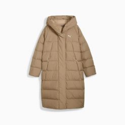 Płaszcz puchowy damski Puma LONG DOWN beżowy 62649367 r XL. Brązowe płaszcze Puma, na zimę, l, bez wzorów, z materiału, bez kaptura. Za 546.34 zł.