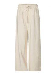 YAS Spodnie w kolorze kremowym rozmiar: 36. Brązowe spodnie materiałowe YAS, bez wzorów, z materiału, z podwyższonym stanem. Za 100.52 zł.